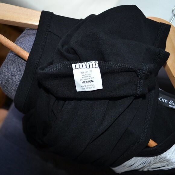 2/40$ KIM&CAMI Black white Fringe sleeveless tie dye fringe jersey lightw Medium - Picture 5 of 12